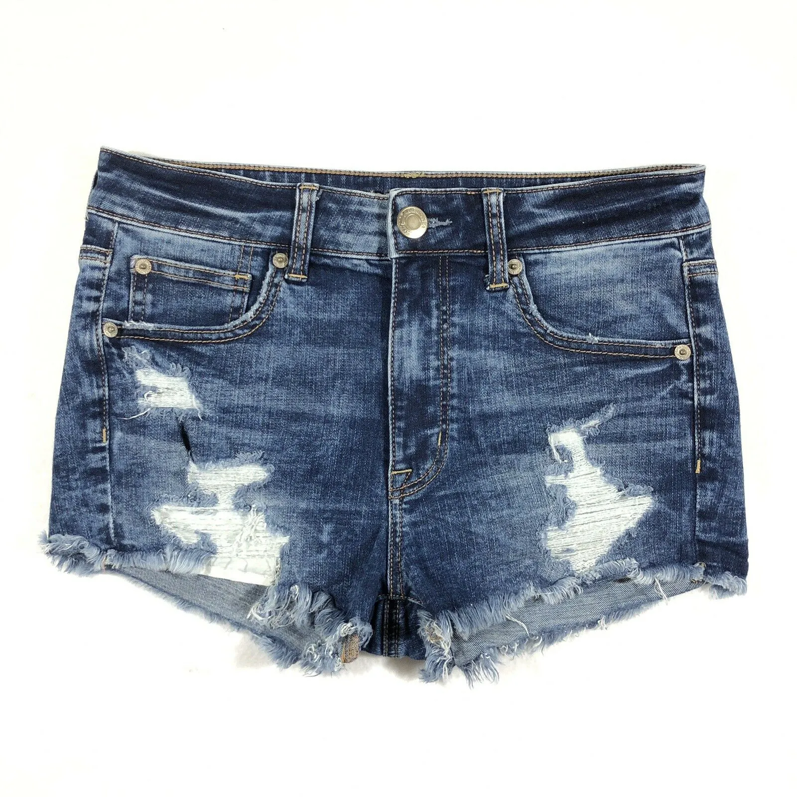 AMERICAN EAGLE Hi-Rise Shortie Jean Shorts Womens 6 Super Stretch X