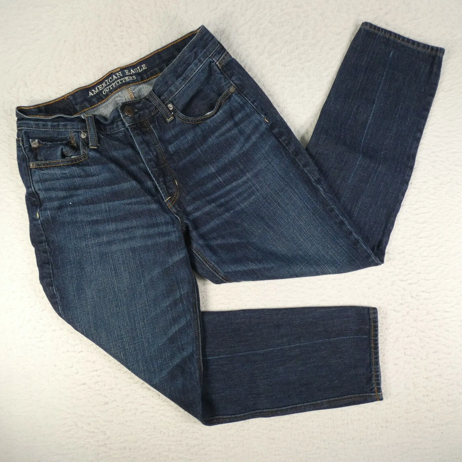 American Eagle Jeans Womens 8 Reg Vintage Hi-Rise Med Wash Fade Button Fly