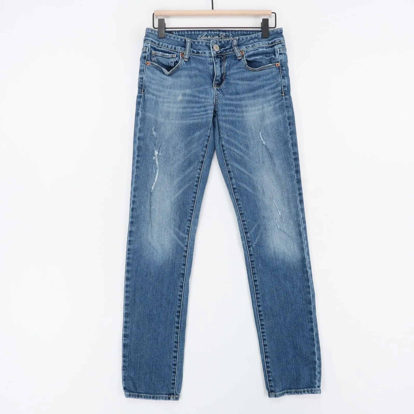 American Eagle Skinny Jeans Womens 4 Blue Medium Wash Stretch Denim
