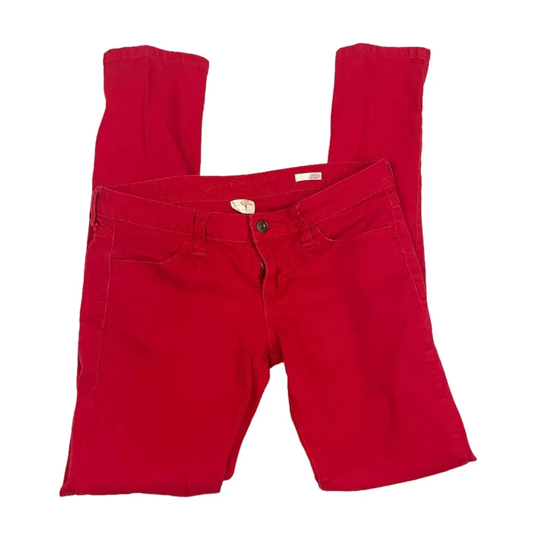 Arizona Jean Co Women's Red Super Skinny Jeans Pants Sz 5