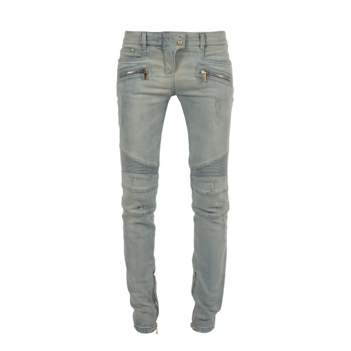 Distressed BikerJeans
