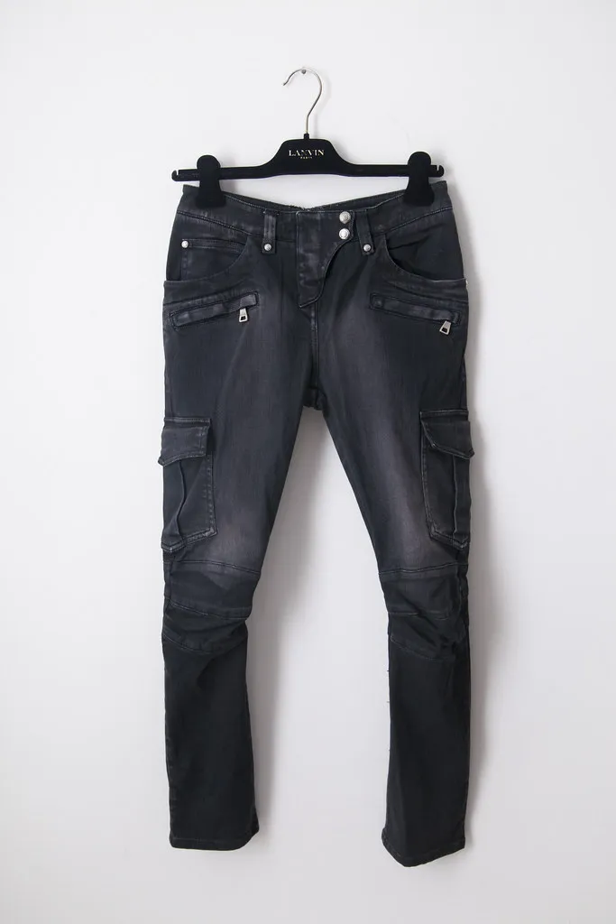 Balmain cargo biker denim jeans