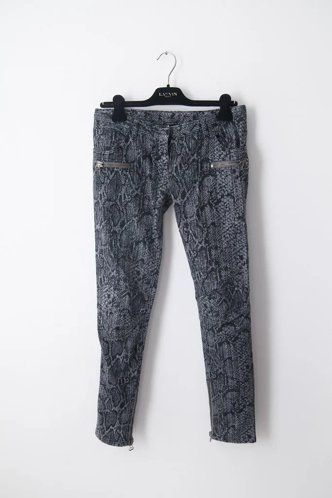 AW08 snake print skinny jeans
