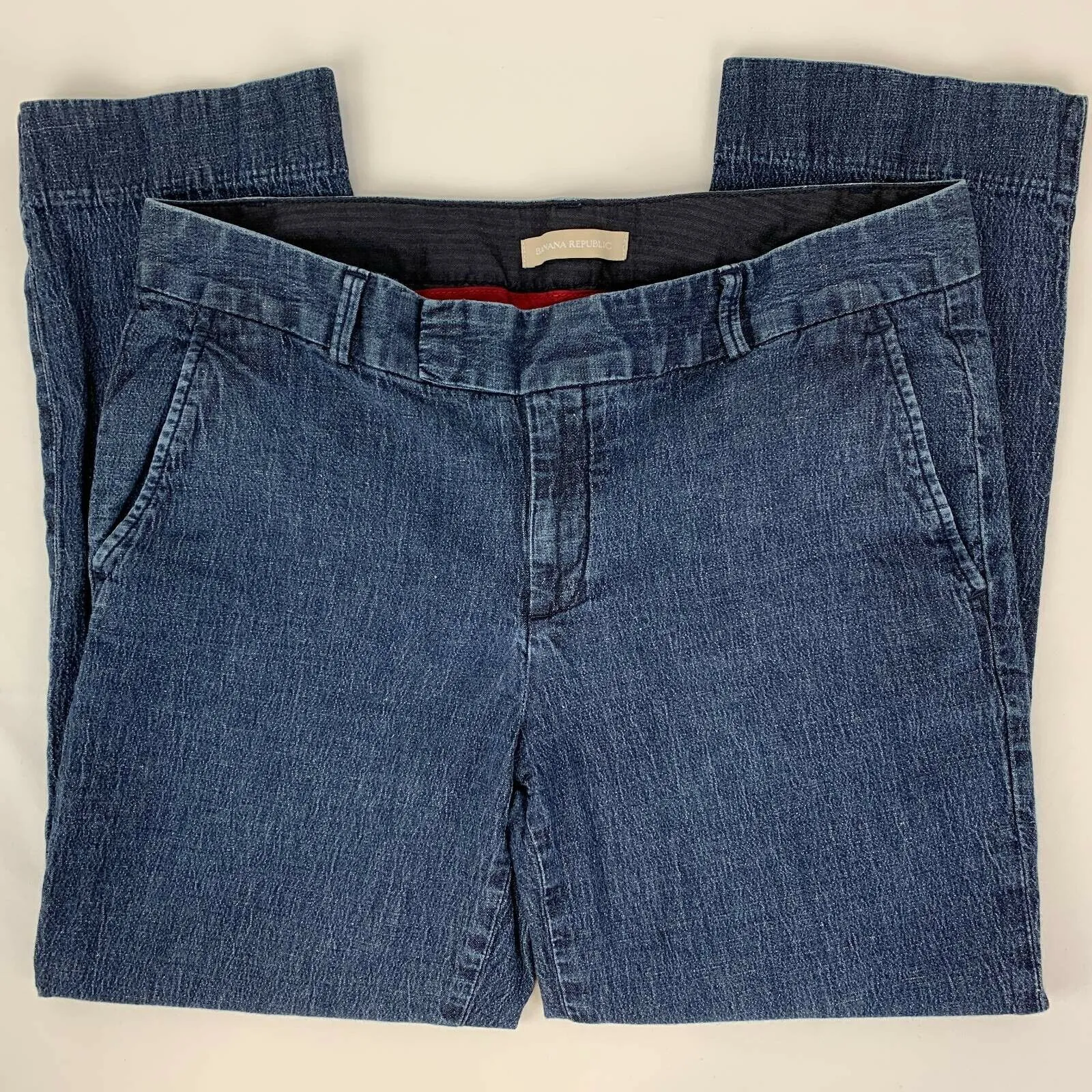 Banana Republic Womens Monaco Cropped Jeans Chambray Blue 10