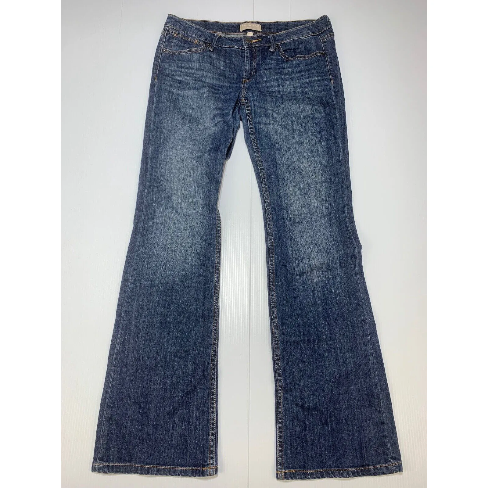 Women's Blue Banana Republic Stretchy High Rise Bootcut Jeans Size 8R O2