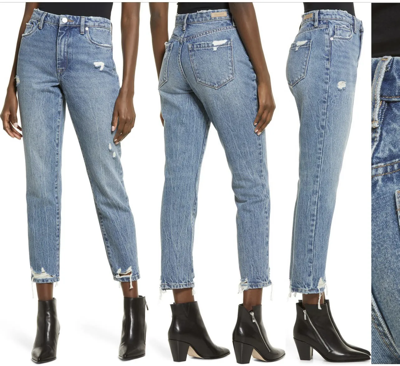 BLANK NYC THE Madison Ripped Crop Straight Leg Jeans Size 24