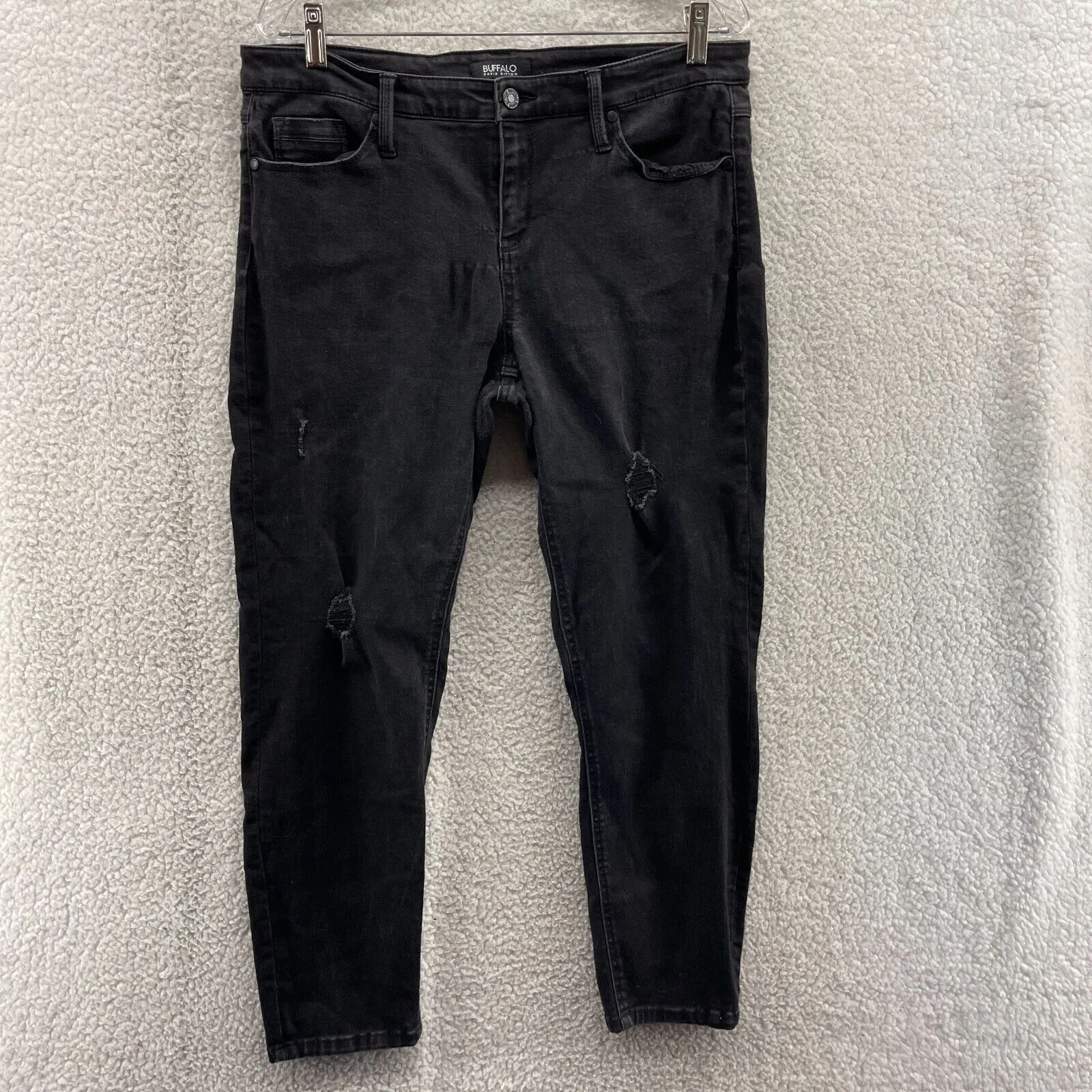 Buffalo David Bitton Jeans JESS Rip and Repair Mid-Rise Skinny Womens Size 12/32