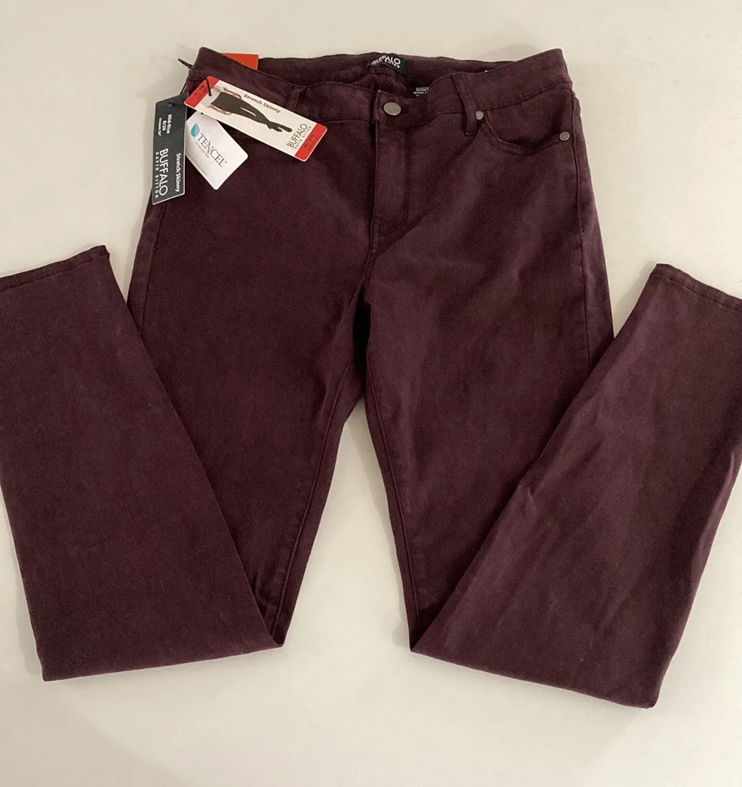 Buffalo David bitton jeans size 8 woman’s burgundy skinny