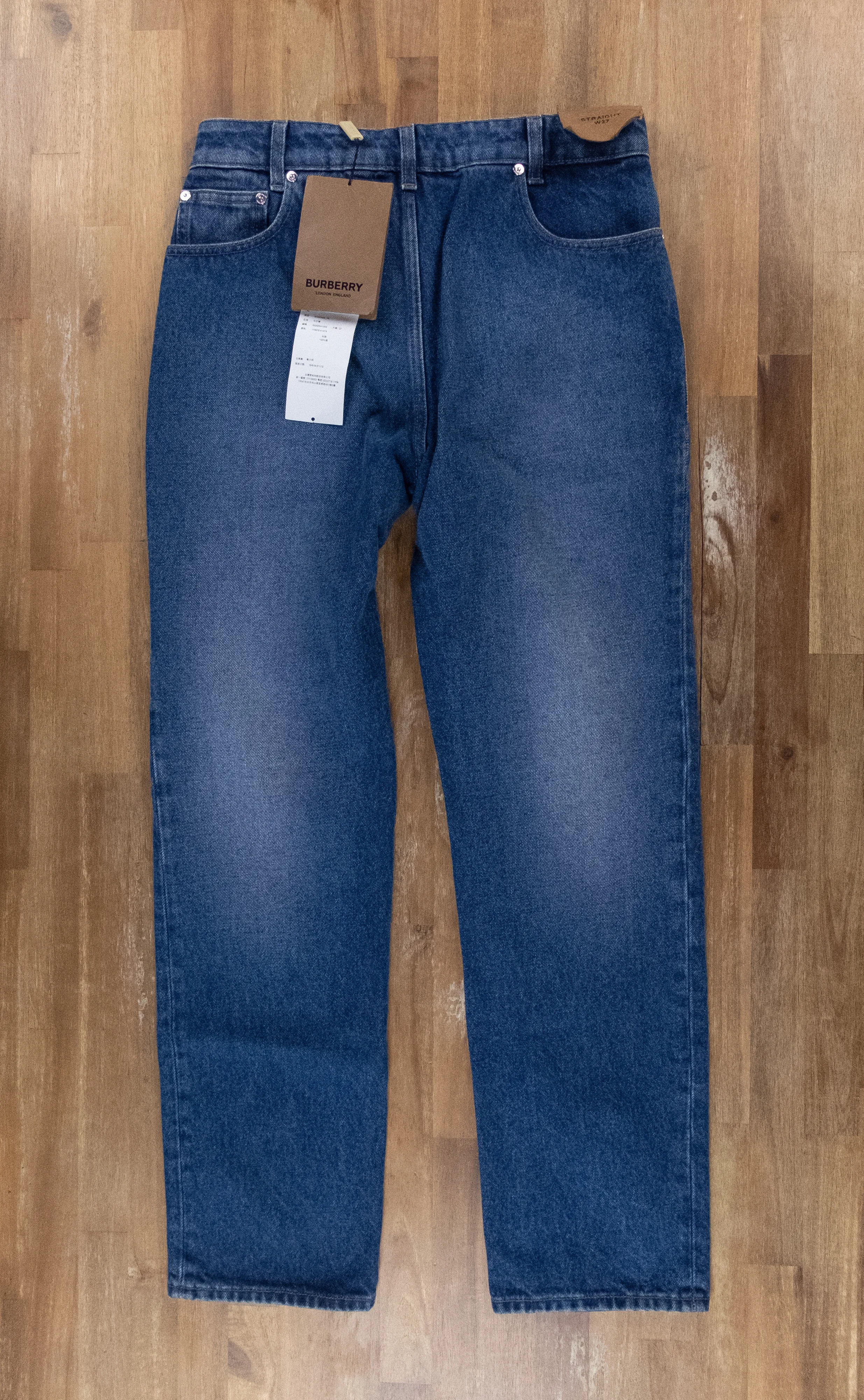 BURBERRY Monik straight leg high waist indigo blue jeans 27