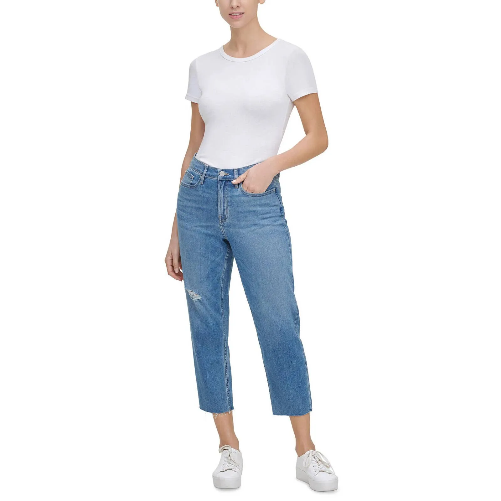 JR79 Calvin Klein Cropped HighRise Straight-Leg Jean 28 x 24