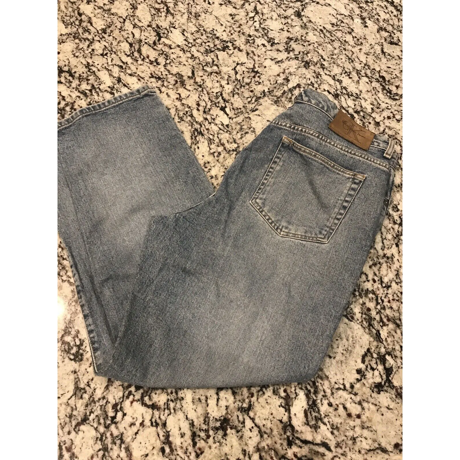 VINTAGE CALVIN KLEIN MOM JEANS SIZE 16 Easy Fit All Over Sandblast Inseam 30