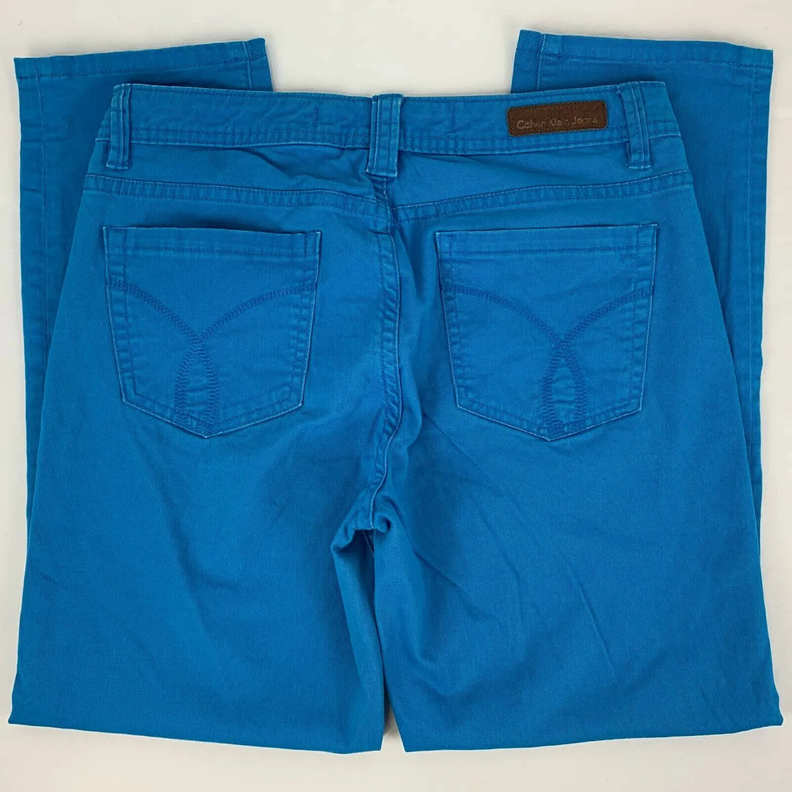 Calvin Klein CK Womens Skinny Crop Slim Jeans Blue Stretch 6