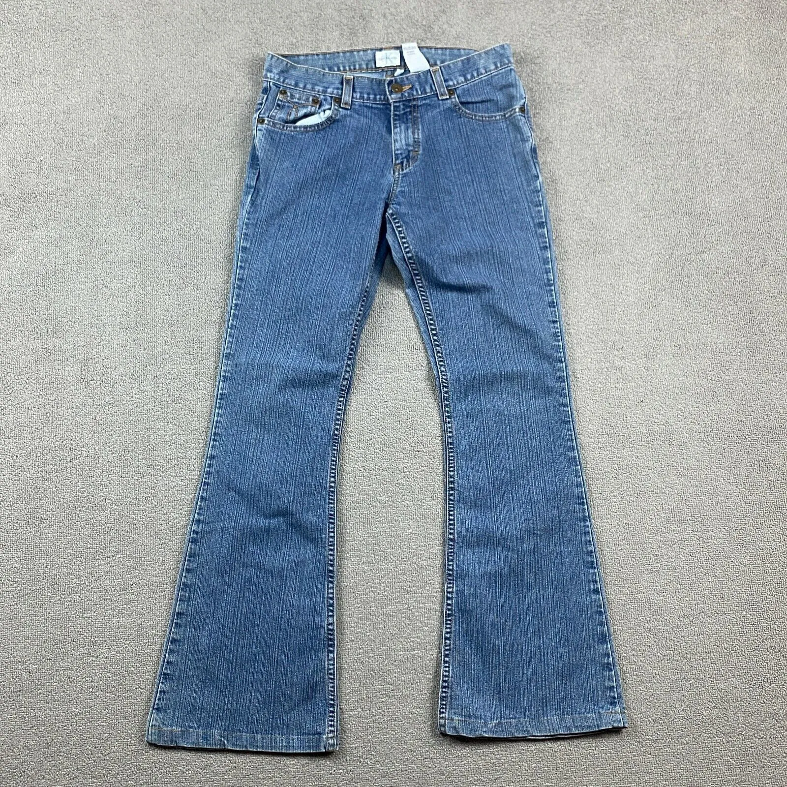 Calvin Klein Women's Jeans Size 5 Bootcut Regular Fit Blue Cotton Blend Mid Rise
