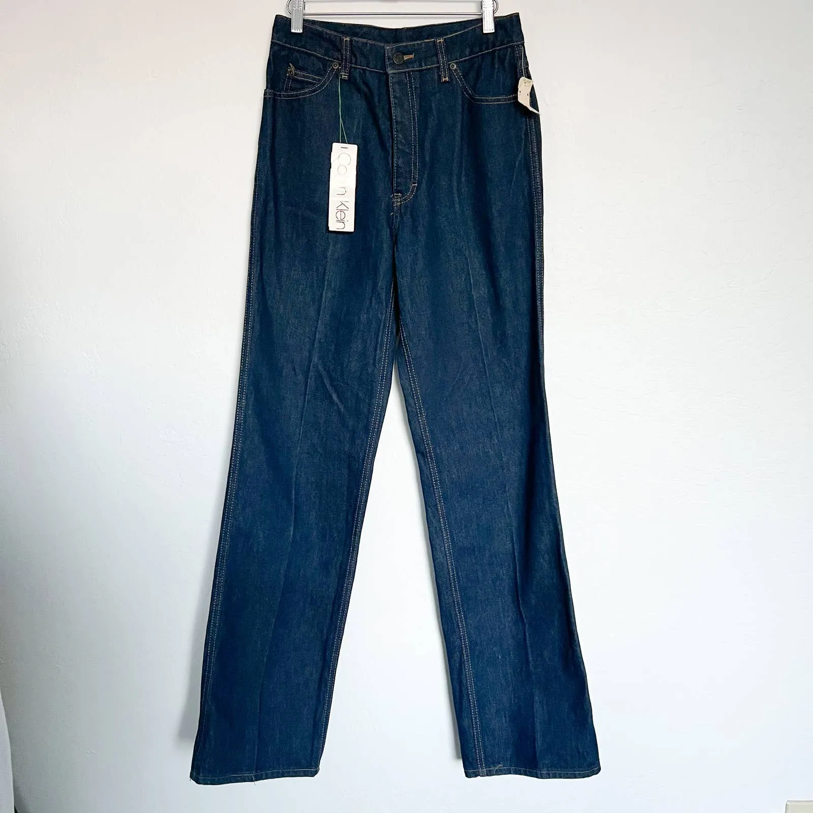 Calvin Klein Vintage 80's Deadstock Boot Leg Dark Denim Long