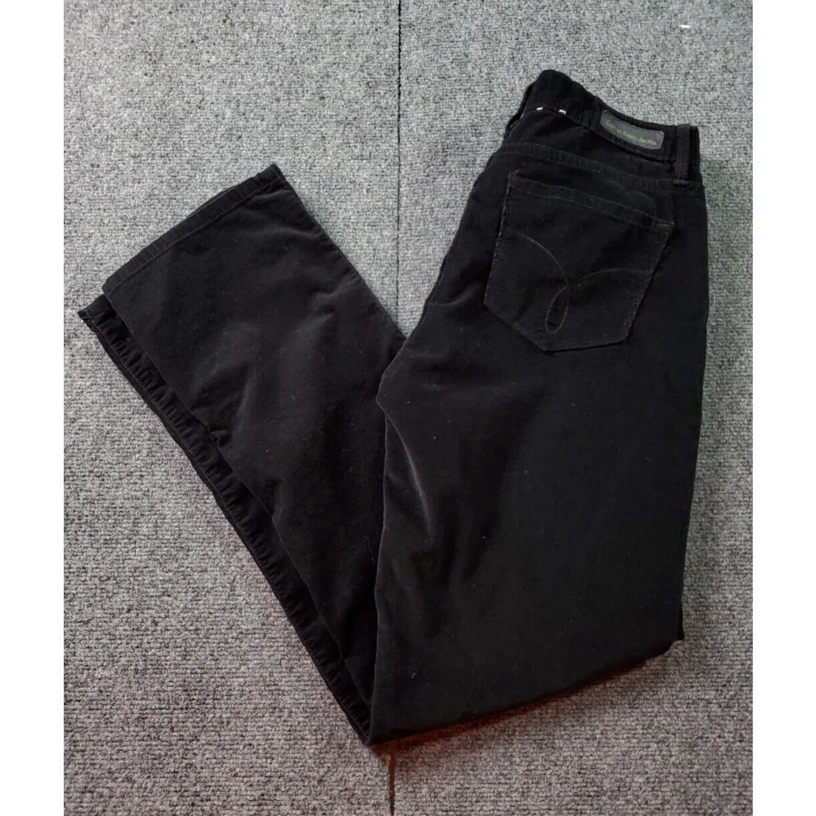Calvin Klein Corduroy Jeans Size 10 Womens Black Stretch Straight Leg Pockets