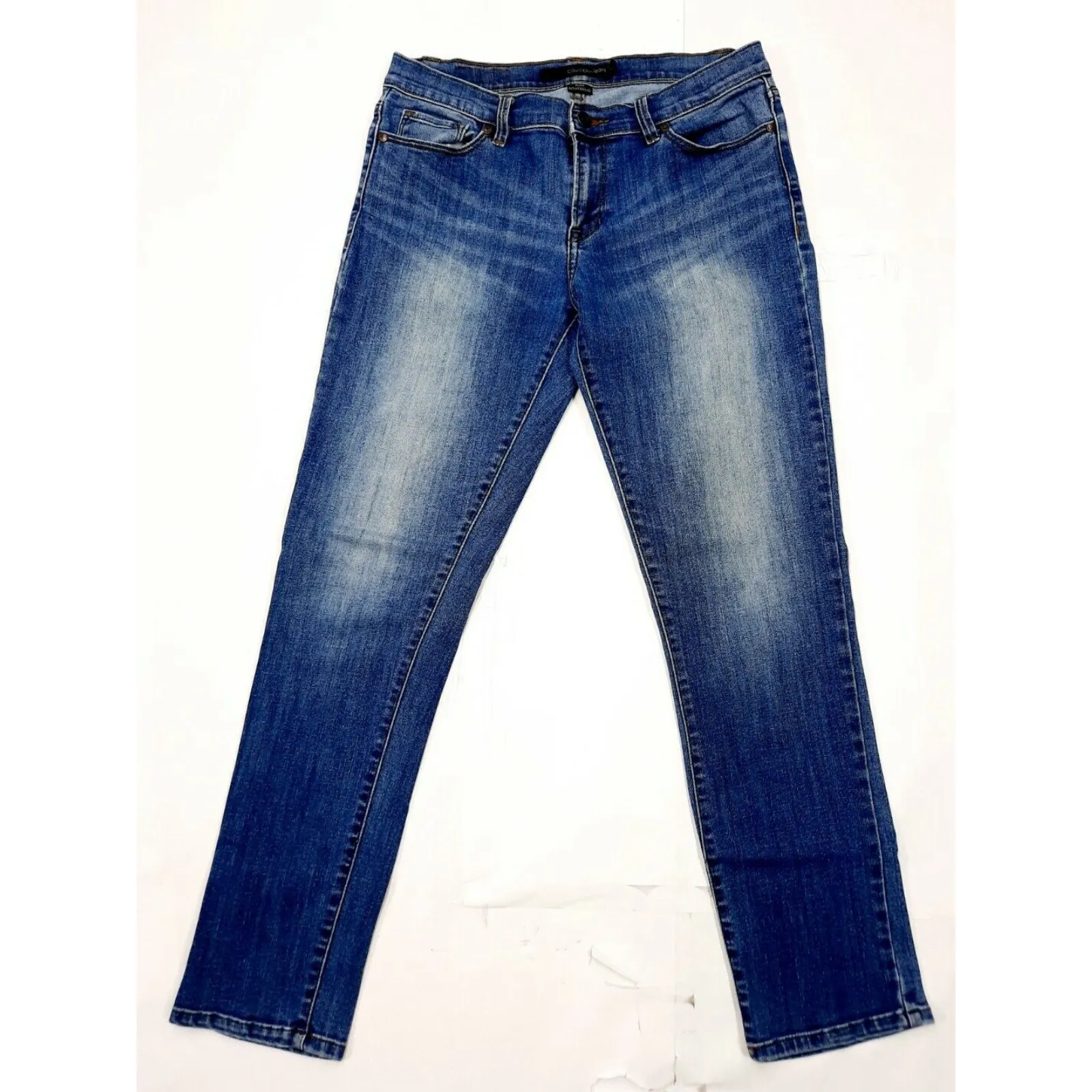 Calvin Klein Slim Boyfriend Jeans Size 6 Womens Medium Wash Stretch Ankle Blue