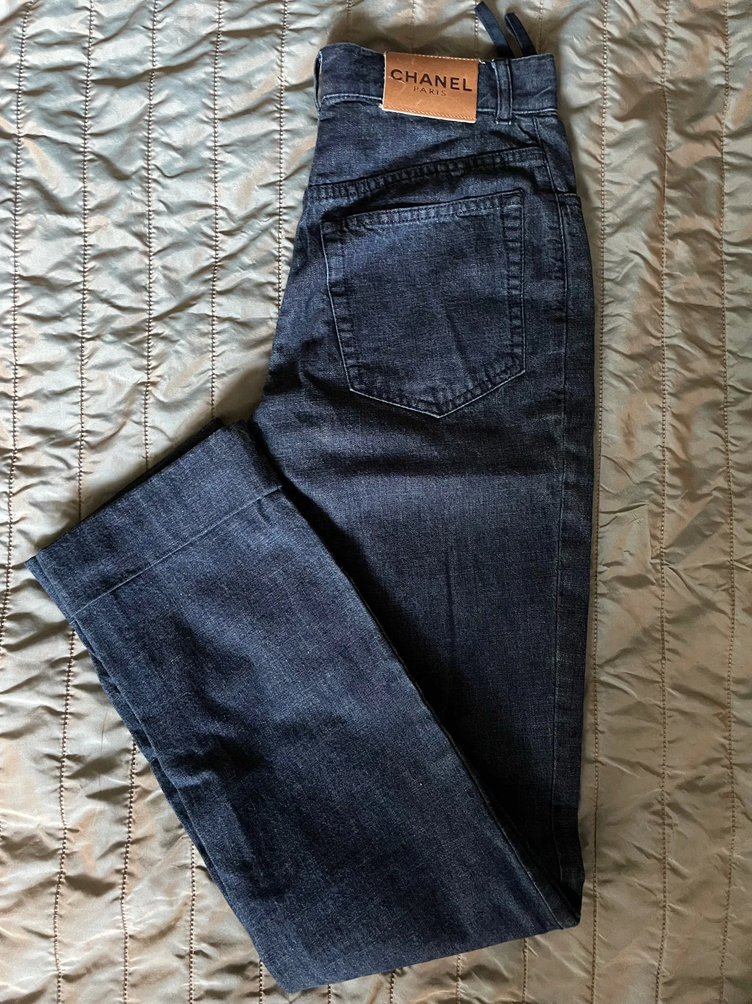 CHANEL Denim Pants Cuffed Jeans sz 34