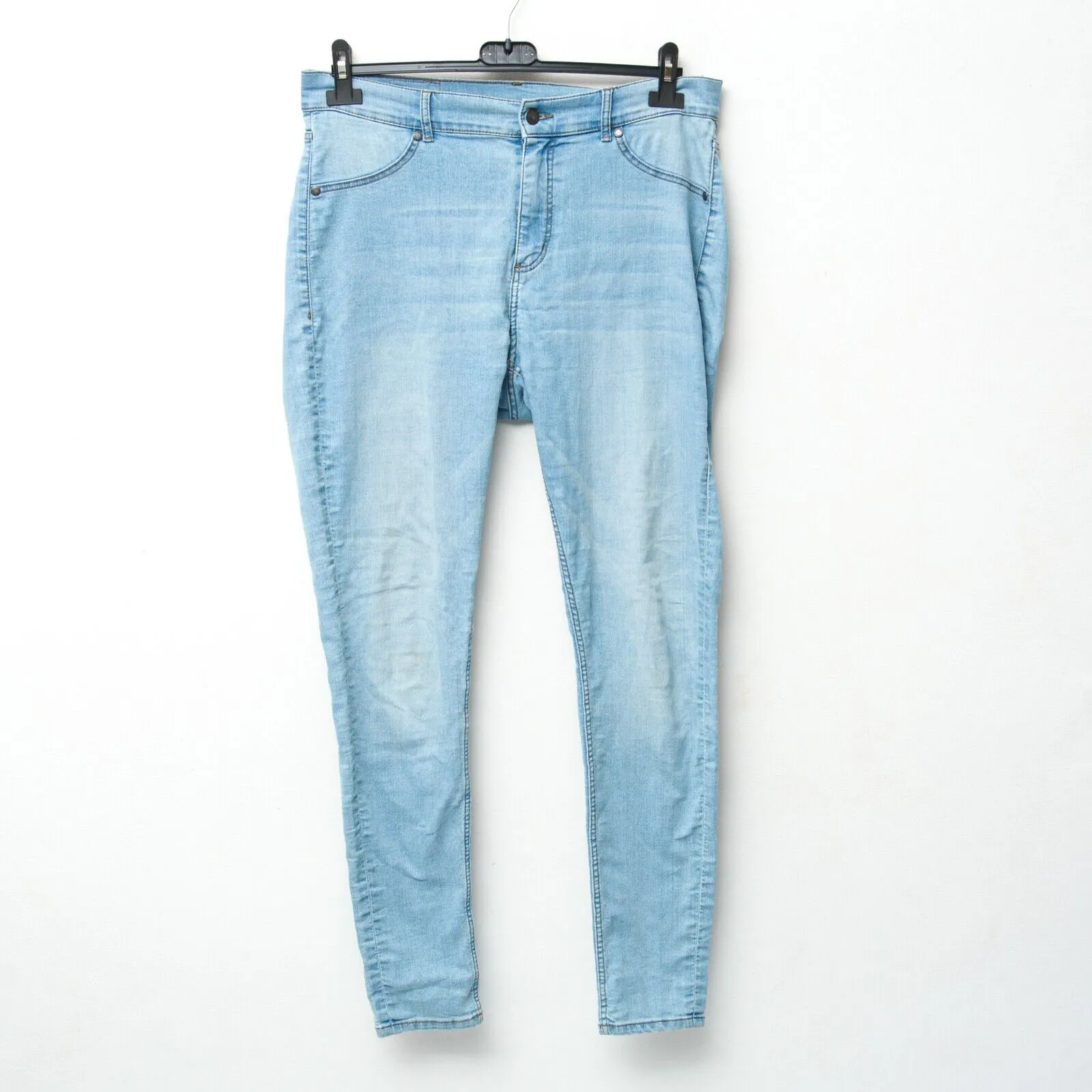 High Spray Stone Bleach W32 L33 Jeans Skinny Stretch Pants