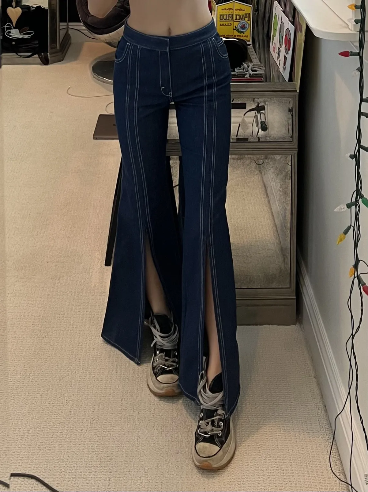Split Hem High Rise Jeans