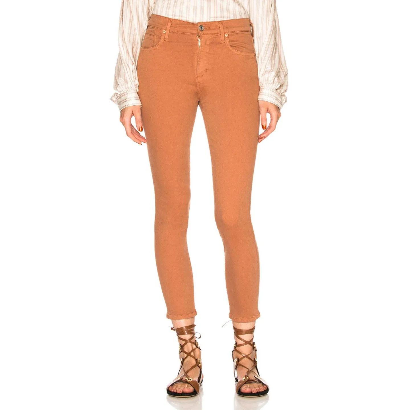CITIZENS OF HUMANITY Rocket Crop High Rise Skinny Terracotta