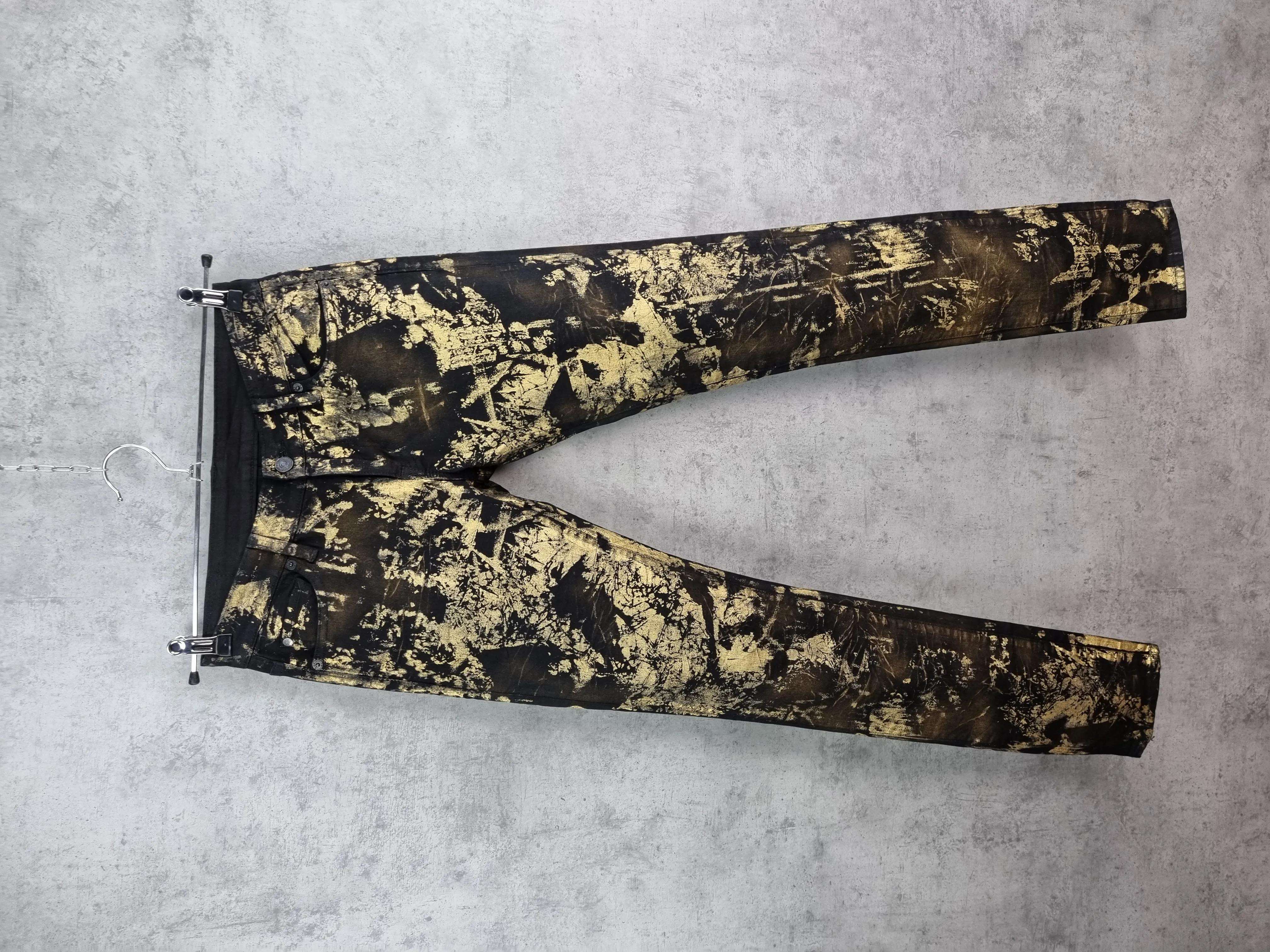 Ralph Lauren Unique Design Gold Painted Art Pants