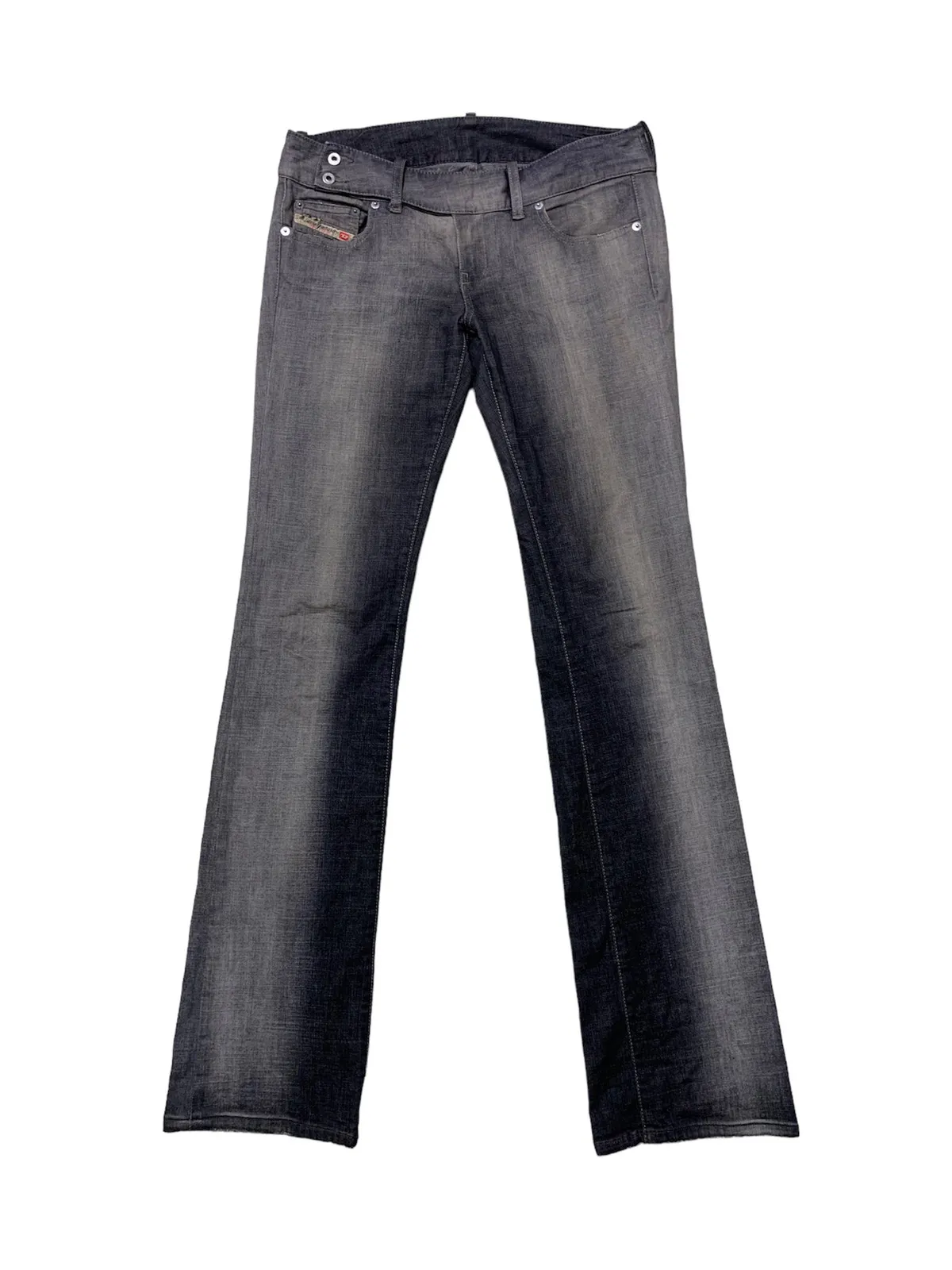 Diesel black washed stretchable flare/wideleg denim