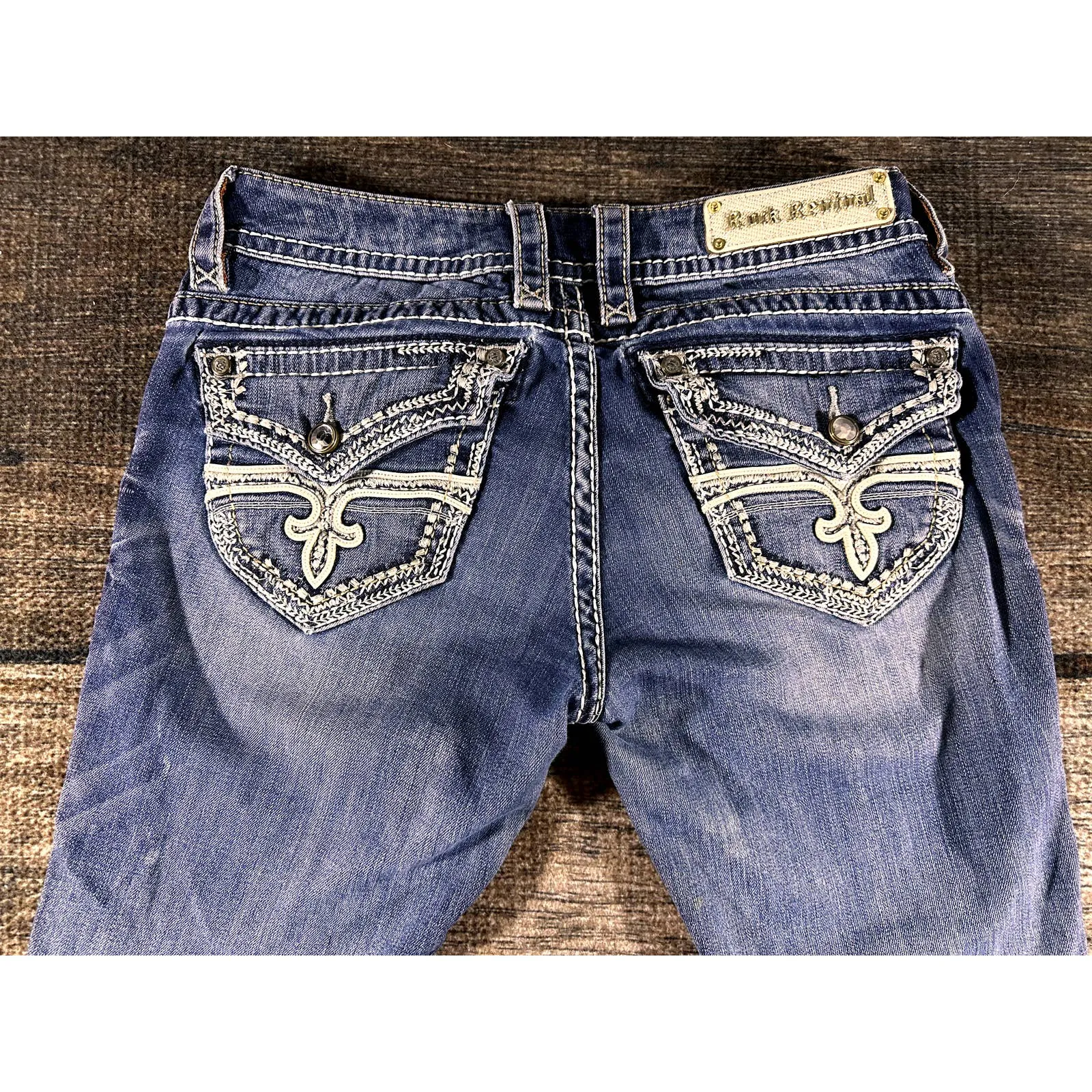 Rock Revival Jen Skinny Distressed Womens Denim Jeans 29X30