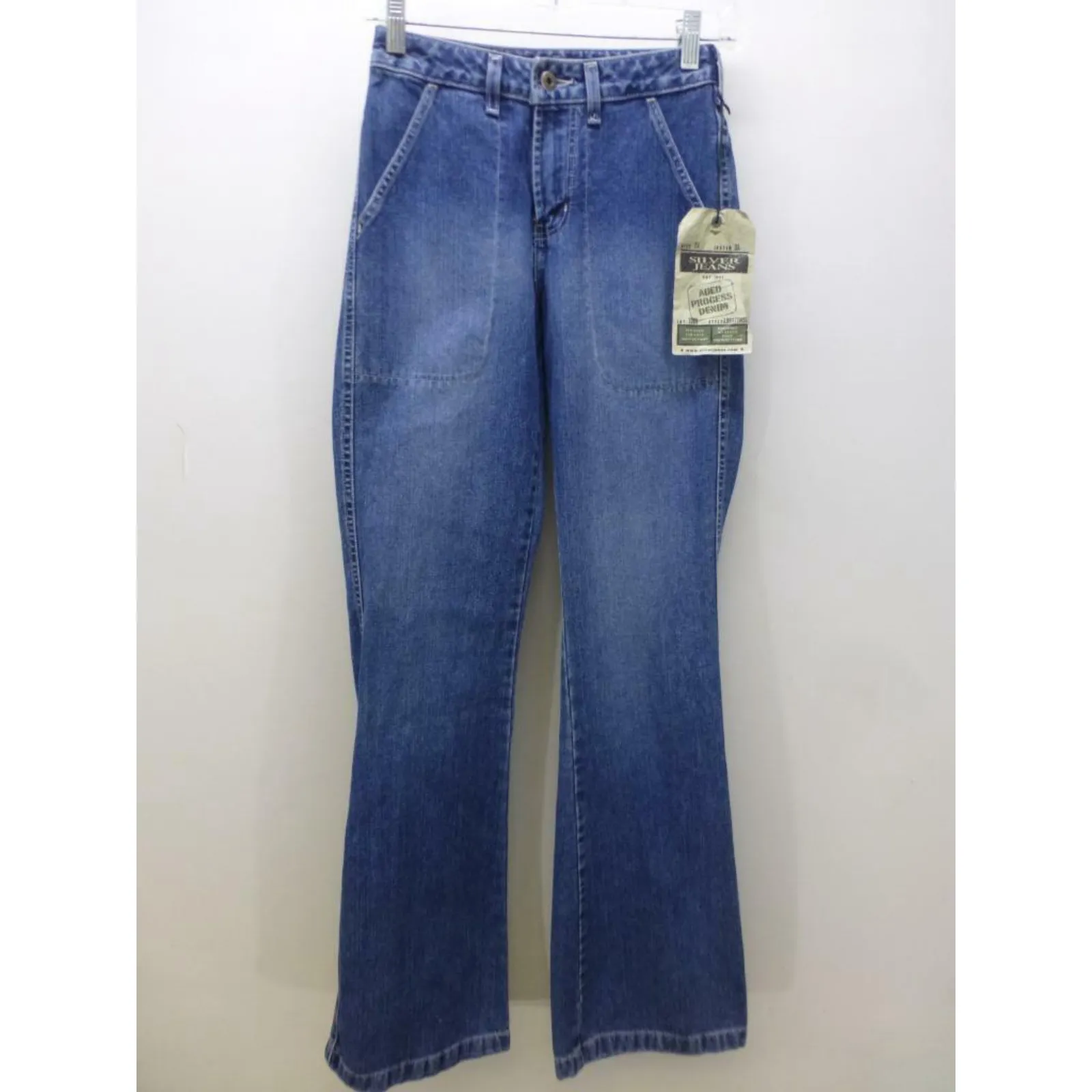 New Silver Jeans Co Aged Process blue denim Jeans pants hipster womens 24 X 33