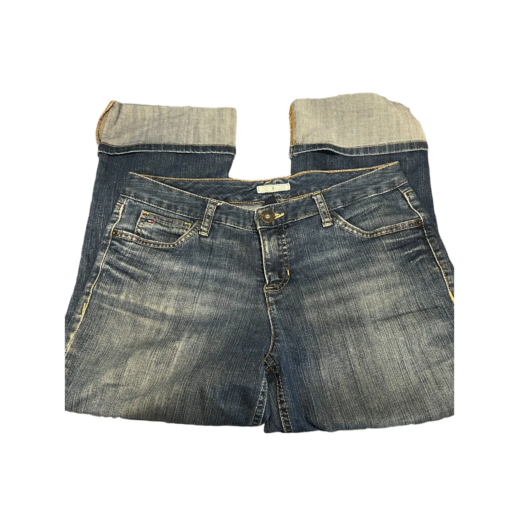 Tommy Hilfiger blue capri jeans cuffed Size 6