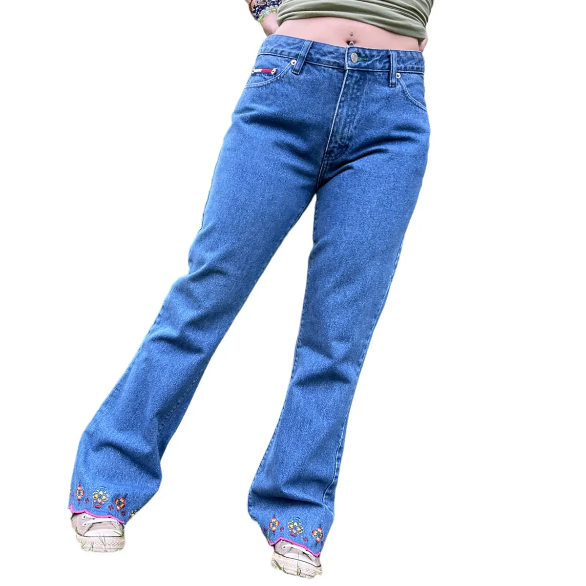 RARE VINTAGE TOMMY HILFIGER FLOWER JEANS SIZE 9
