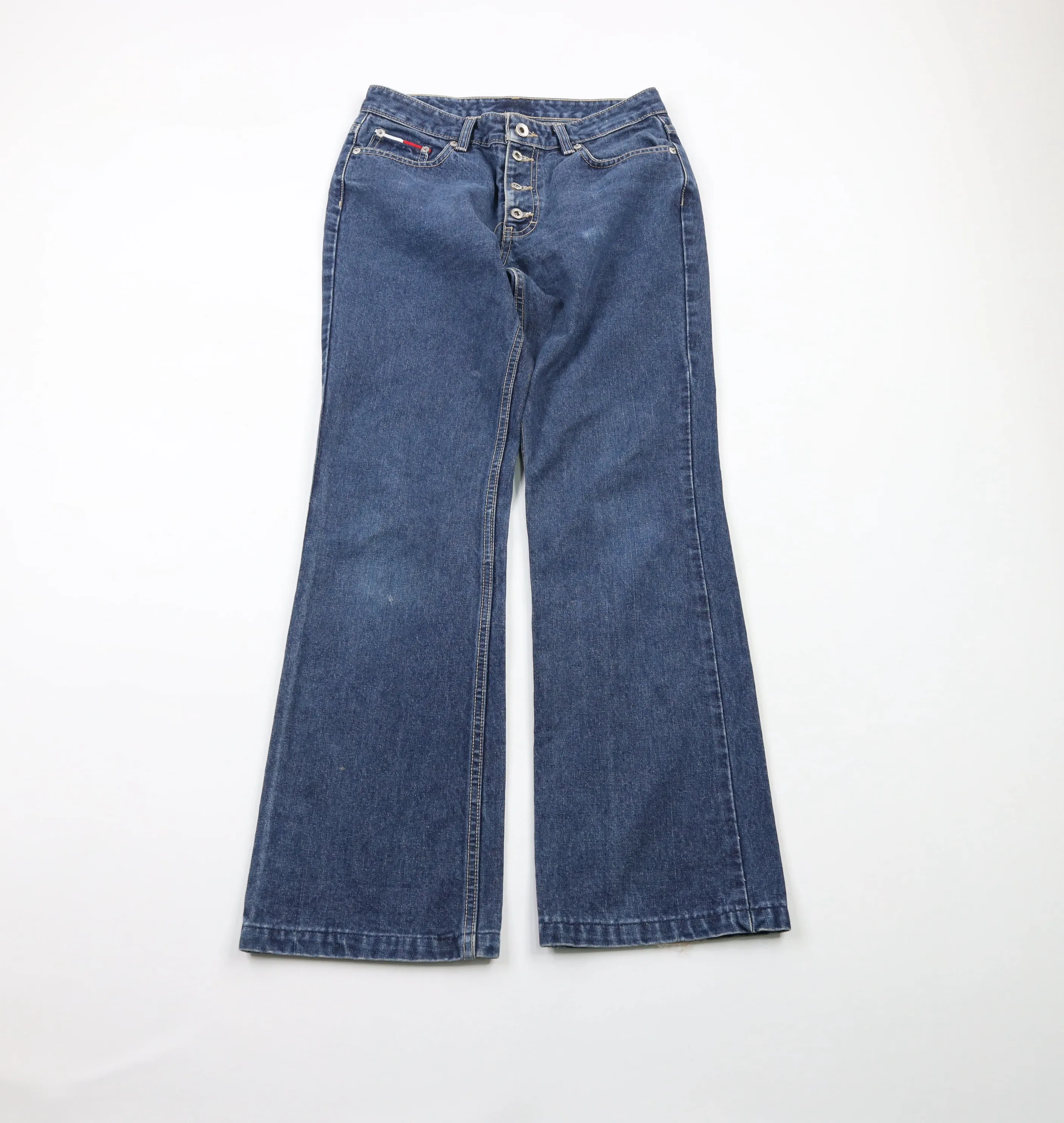 Vintage 90s Tommy Hilfiger Flared Button Fly Denim Jeans