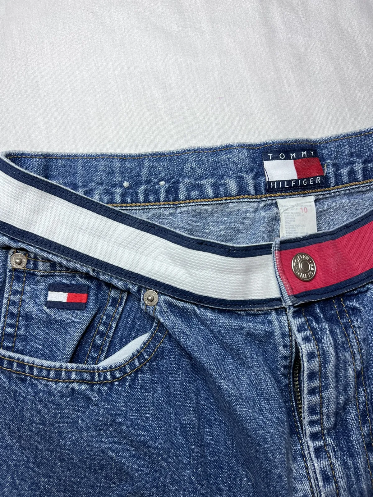 Vintage Tommy Hilfiger Flag Logo Waste Band Jeans