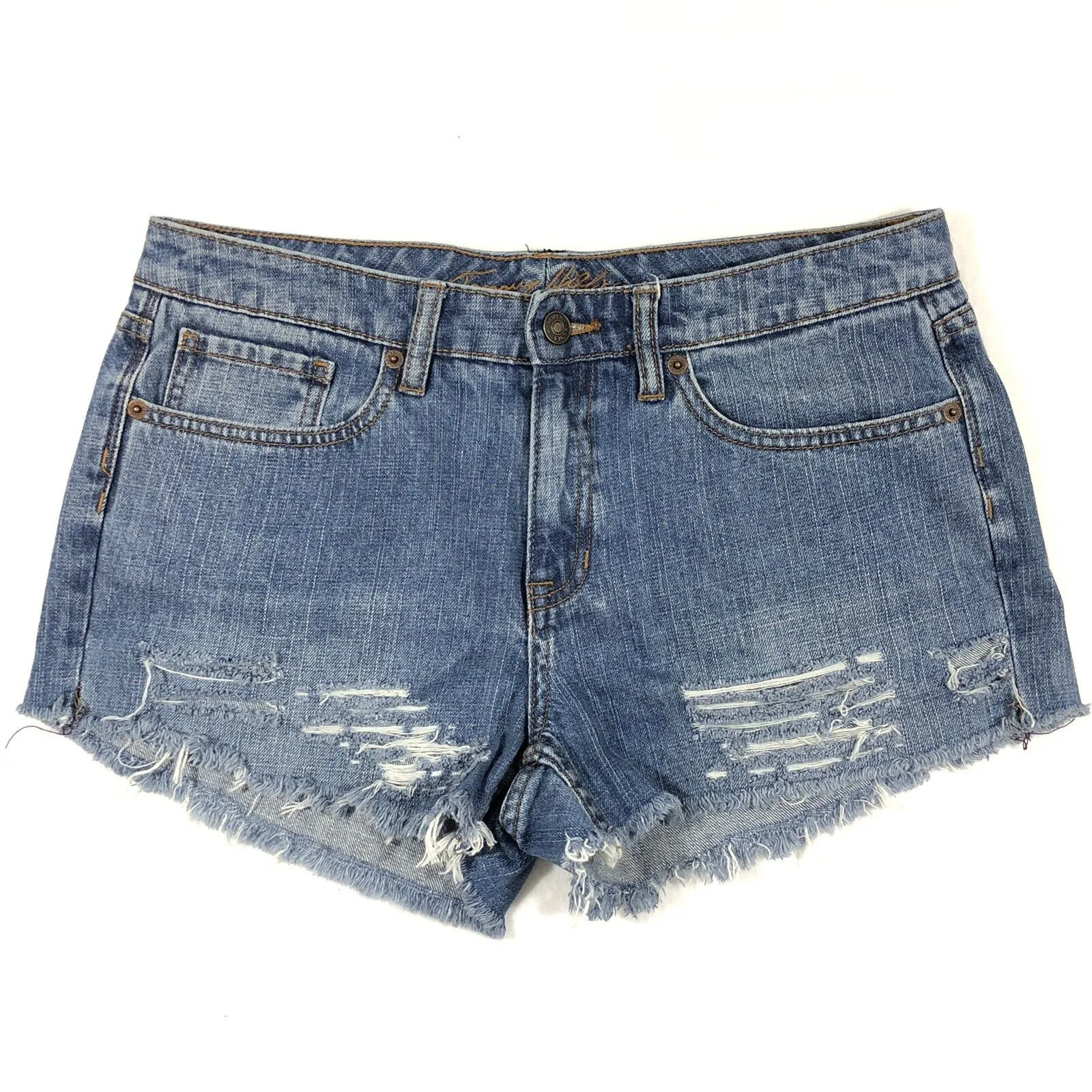 vintage 90s TOMMY HILFIGER Mid Rise Cut Off Jean Shorts Womens 10 distressed y2k