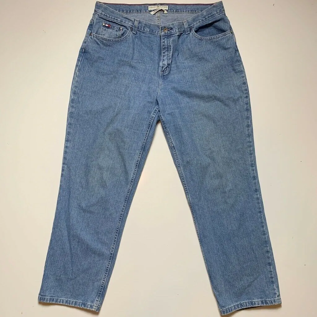 Tommy Hilfiger Womens Straight Leg Jeans Blue Pockets Medium Wash Denim 5-7