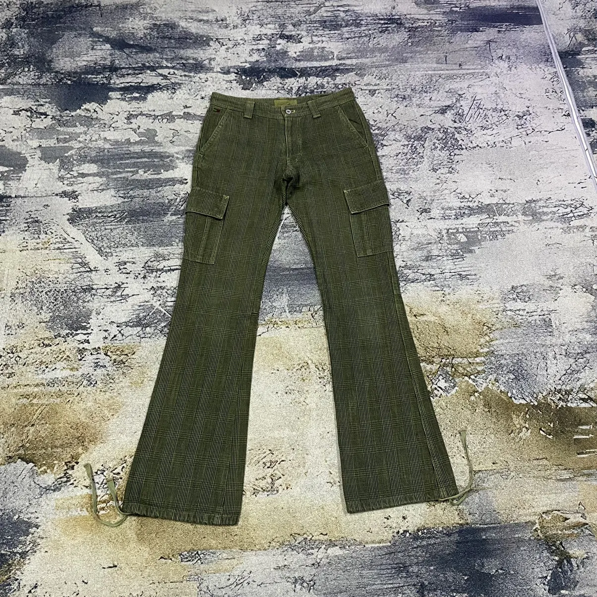 Vintage Tommy Girl Chekered Plaid Tartan Flare Cargo Pants