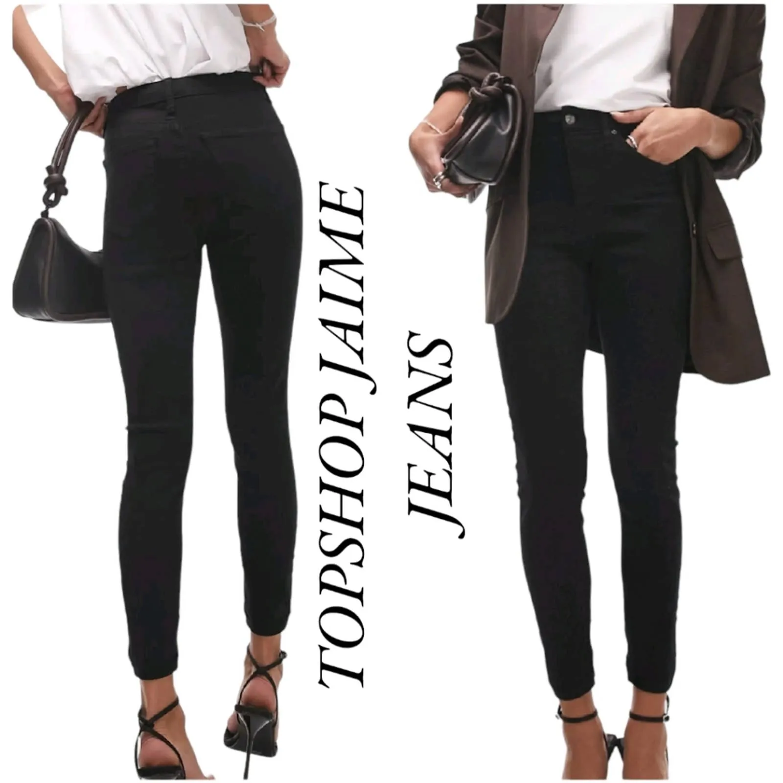 TOPSHOP EUC Black Size 26 JAIMIE Skinny Jeans