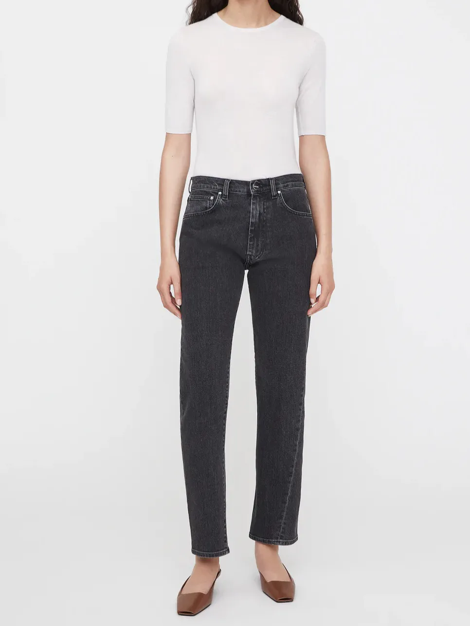 Twisted seam denim grey wash