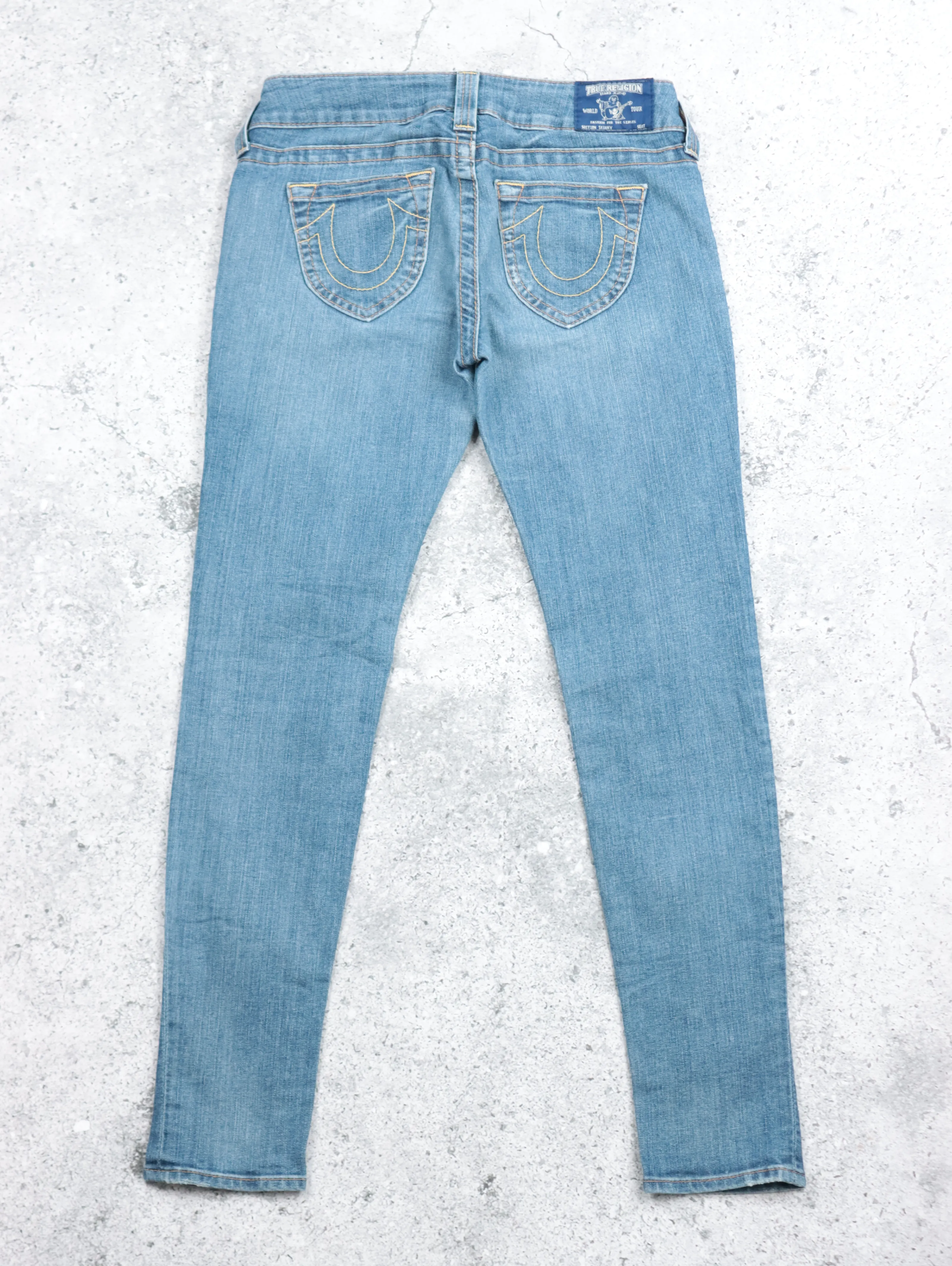 True Religion Skinny Blue Tab Light Wash Denim Jeans