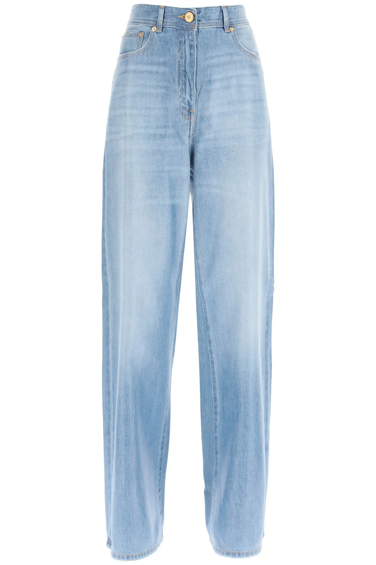 Versace glossy-effect wide-leg jeans