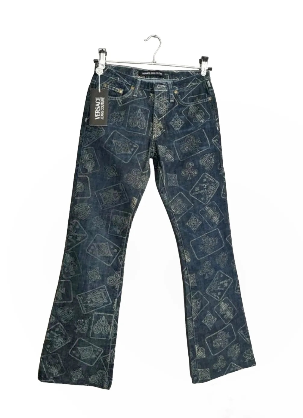 Versace Jeans Couture Сard Suit Print Flare jeans Size 24