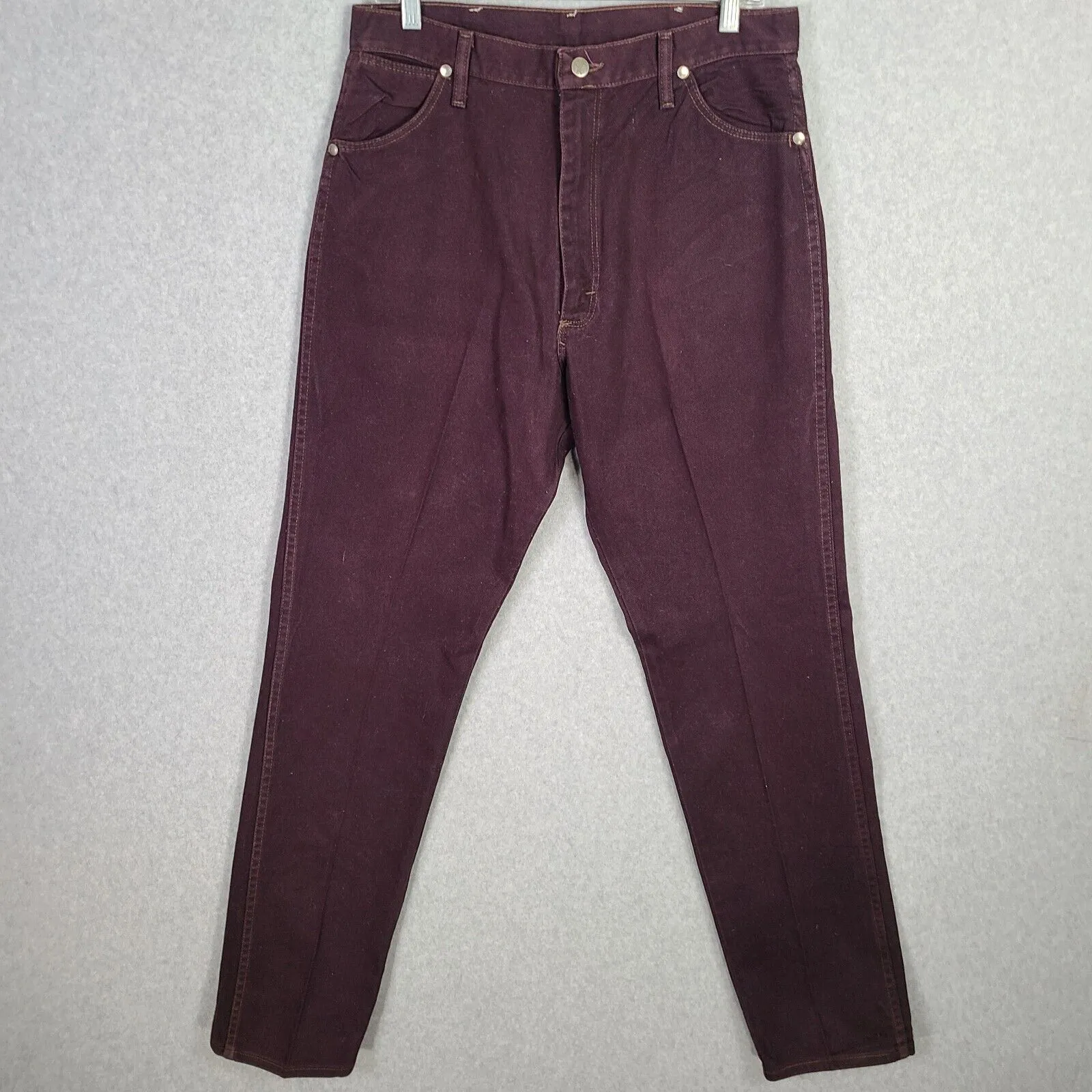 Vintage Women's Wrangler Burgundy Purple High Rise Mom Jeans Size 15 X 34 USA