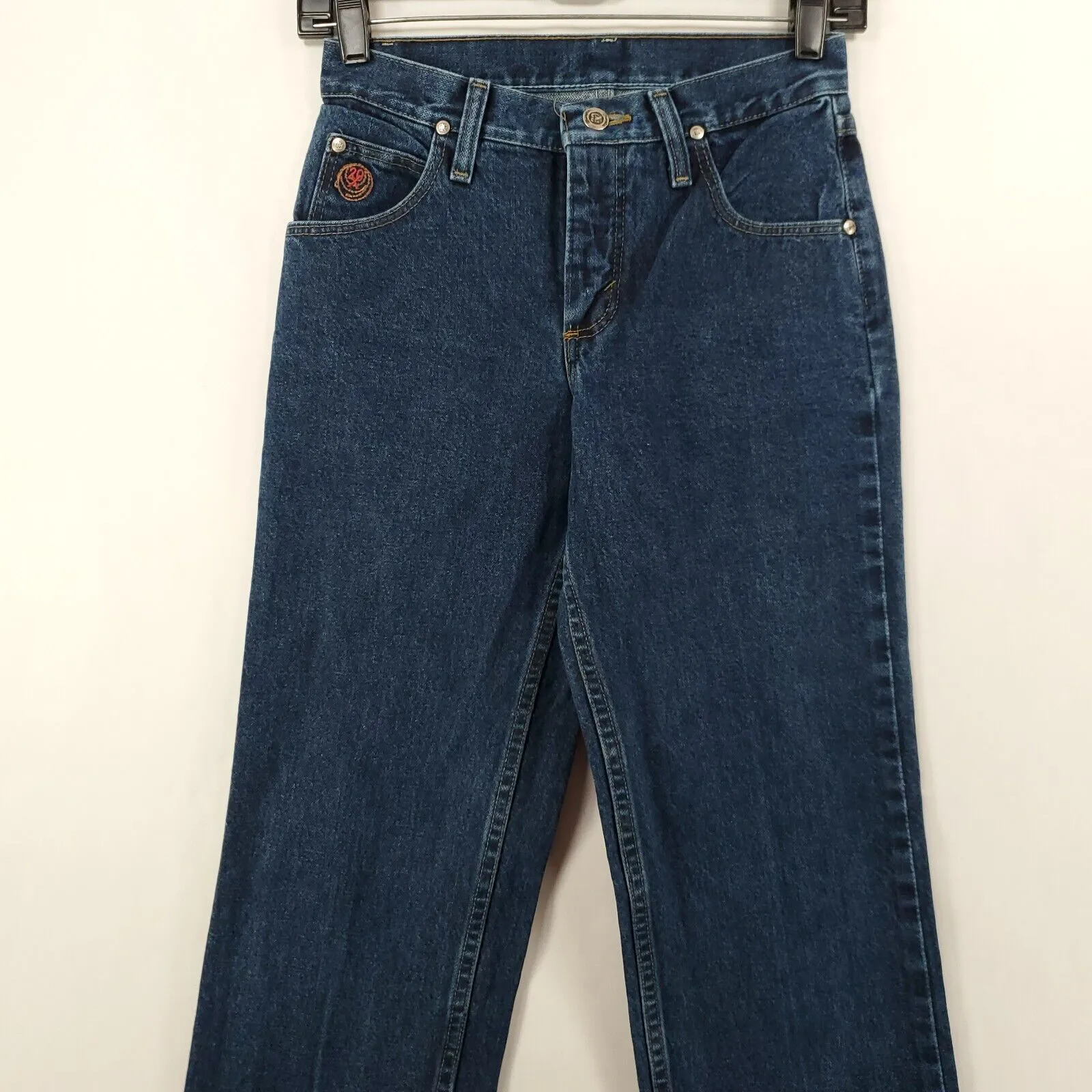 Vintage Wrangler Jeans Womens 1/2 x 35 Blue 26x34 Rodeo Cowgirl Rancher Mom