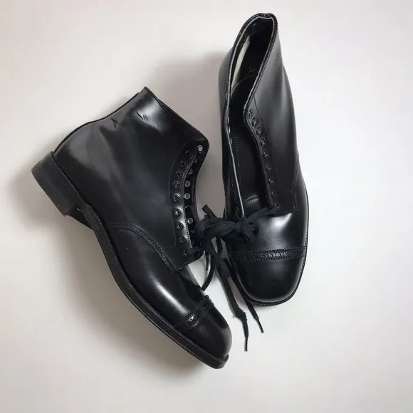 NEW Alden 502 Black Calfskin Perforated Cap Toe Boot Size 6 AA/B