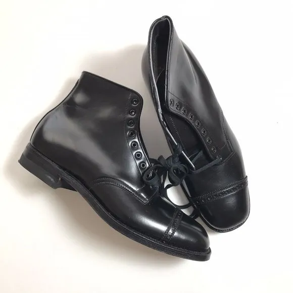 NEW Alden 502 Black Calfskin Perforated Cap Toe Boot Size 6 A/C