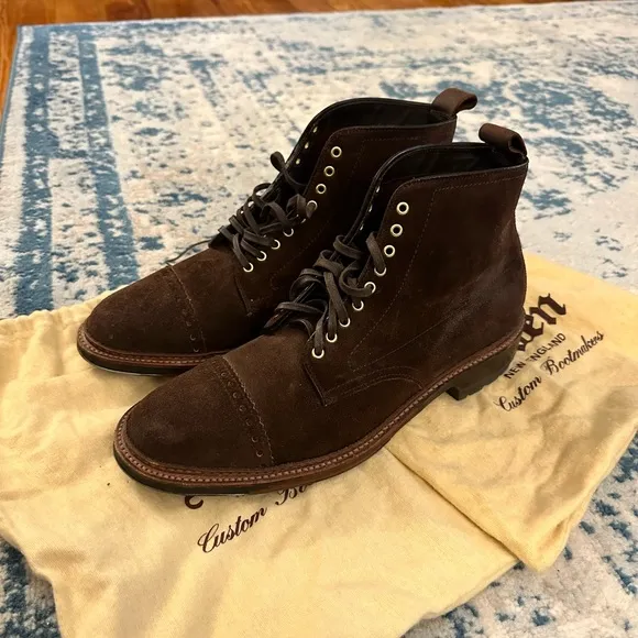 Alden Waxed Tobacco Suede Brogue Boot with Commando Sole MiUSA
