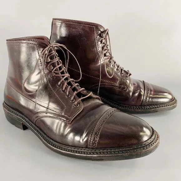 ALDEN Color 8 Perforated Cordovan Leather Cap Toe Boots