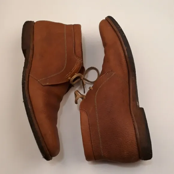 ALLEN EDMONDS Ranch-Skos Leather Tan Brown Sz 14 A Mens Boots Shoes