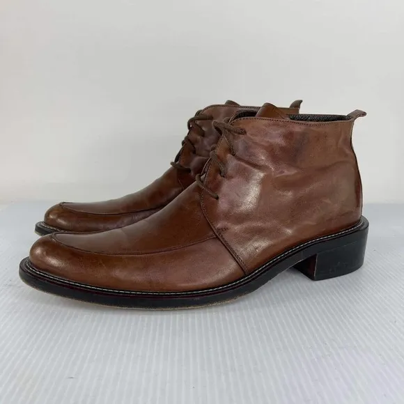 Jacques Raphael Men's Designer Chukka Boots US 10 Brown leather Lace-Up Boot