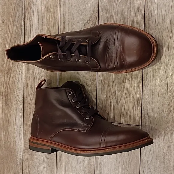 ALLEN EDMONDS Recent Weatherproof Dark Brown Leather Patton 11 EEE Mens Boots