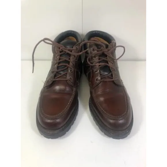 Allen Edmonds Moc Toe Lace-Up Ankle Boots Leather Brown Mens US 9.5E